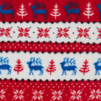 Coperta Plaid in Flanella Rossa e Blu 200 x 220 cm Invernale Stile Maglione Natalizio