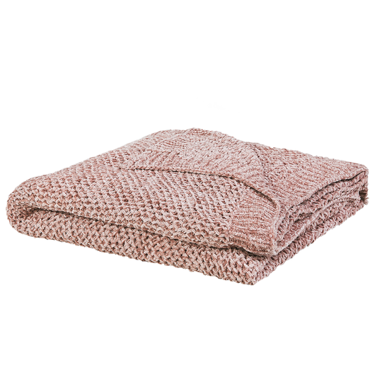 Plaid Coperta Rosa Ciniglia Lavorata A Maglia 150 x 200 cm Camera Da Letto Soggiorno Morbido Peluche