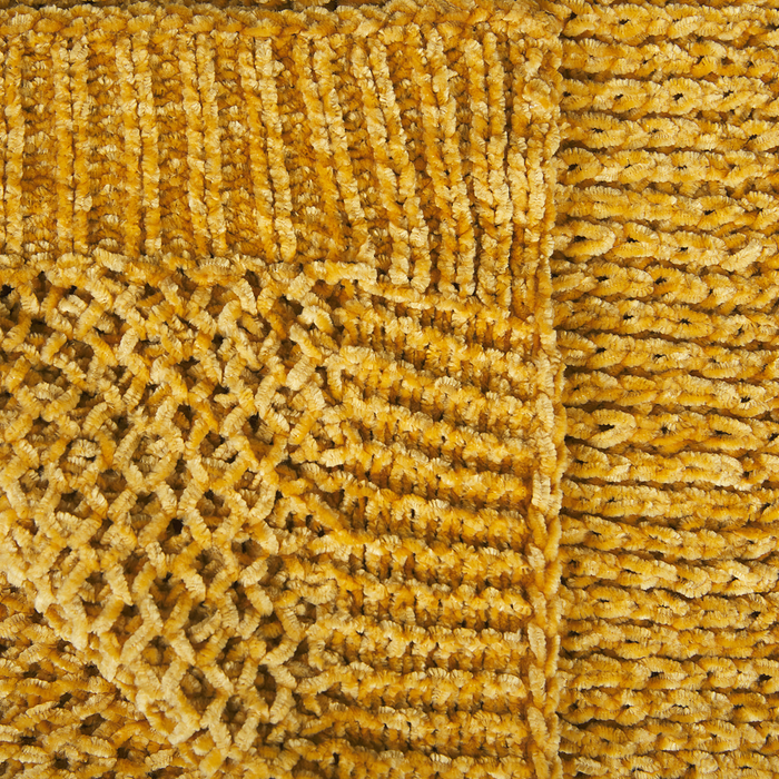 Plaid Coperta Giallo Ciniglia Lavorata A Maglia 150 x 200 cm Camera Da Letto Soggiorno Morbido Peluche