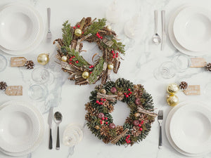 Corona Di Natale Verde Materiale Sintetico Legno Pigne Design Tradizionale Rotondo 35 cm