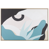 Quadro su tela con cornice Stampa a tema botanico dorato e Nero Foglia di palma 93 x 63 cm Decorazione murale moderna