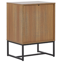 Comodino in legno chiaro con gambe in metallo bianco Mobiletto piccolo 69 x 49 cm Comodino moderno Mobili per camera da letto tradizionali