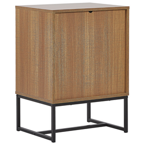 Comodino in legno chiaro con gambe in metallo bianco Mobiletto piccolo 69 x 49 cm Comodino moderno Mobili per camera da letto tradizionali