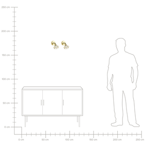 Set di 2 Lampade da Parete applique in metallo dorato con paralume a gabbia orientabile a luce posizione moderna