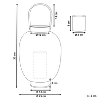 Lanterna in metallo dorato 40 cm con portacandele in vetro traforato orientale Boho