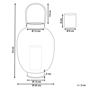 Lanterna in metallo dorato 40 cm con portacandele in vetro traforato orientale Boho
