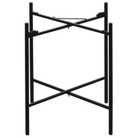 Tavolino in metallo Nero gambe pieghevoli in rattan chiaro piano staccabile rotondo Boho