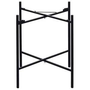 Tavolino in metallo Nero gambe pieghevoli in rattan chiaro piano staccabile rotondo Boho