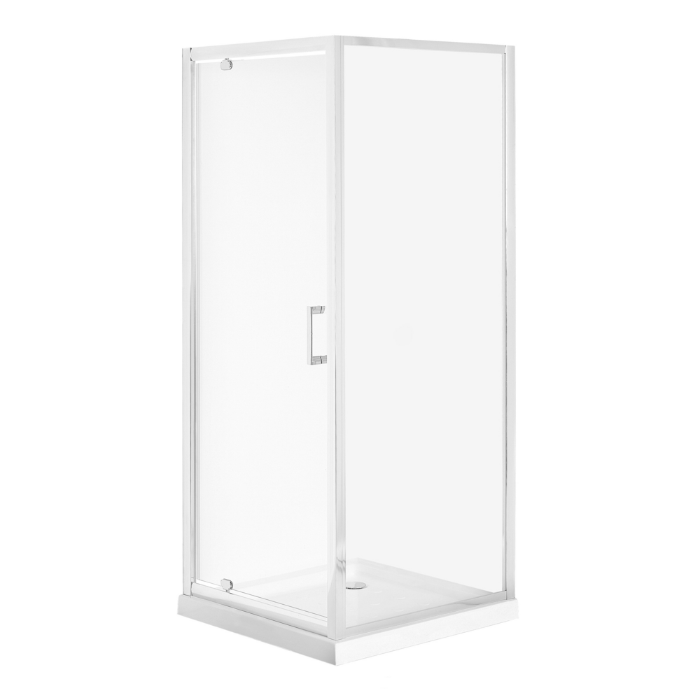 Box Doccia Vetro Temperato Argento Cornice Alluminio Anta Singola Quadrata 70 x 70 x 185 cm