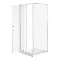 Box Doccia Vetro Temperato Argento Cornice Alluminio Anta Singola Quadrata 70 x 70 x 185 cm