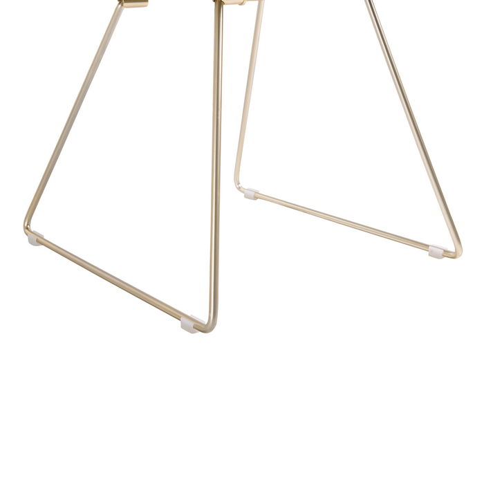 Set di 2 sedie da pranzo con struttura in metallo dorato sedile in ecopelle nera design moderno e glam