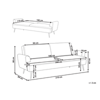 Divano Letto in Velluto Verde Scuro 3 Posti Click Clack Gambe In Metallo Dorato