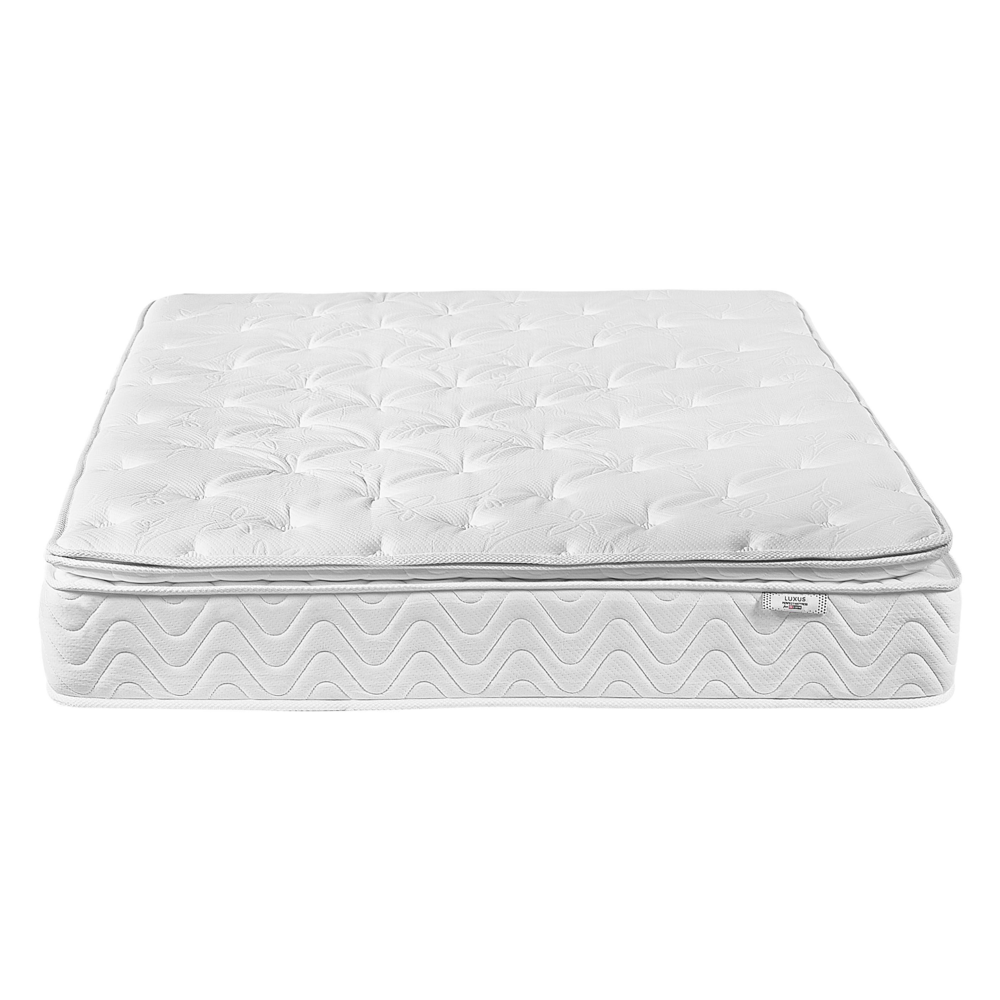 Materasso a molle insacchettate Tessuto di bambù bianco Double 140 x 200 cm 5 Zone medio Firm sfoderabile