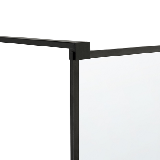 Schermo per doccia Vetro temperato Nero Cornice in acciaio inossidabile Bagno per ambienti umidi Box senza porta 90 x 190 cm