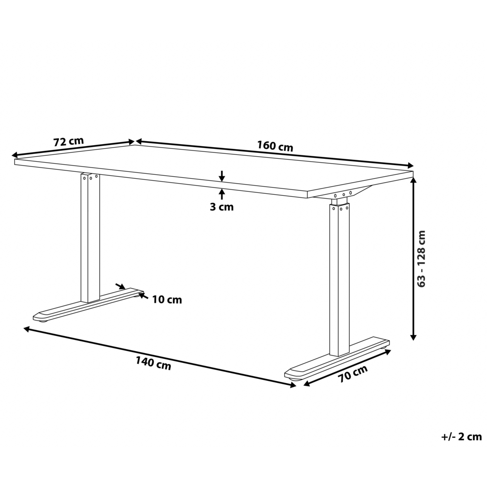 Scrivania elettrica regolabile nera 160 x 72 cm DESTIN
