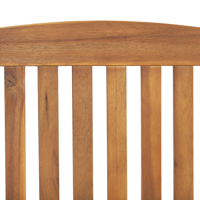 Set di 6 sedie da giardino in legno di acacia chiaro con cuscini blu pieghevole in stile rustico resistente ai raggi UV