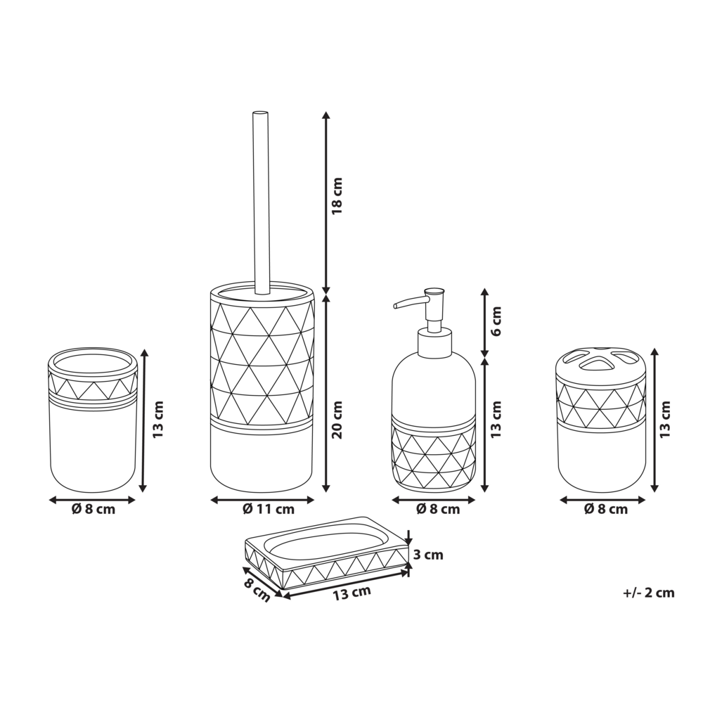 Set di Accessori Bagno Bicchieri Portasapone in Ceramica Oro e Nero