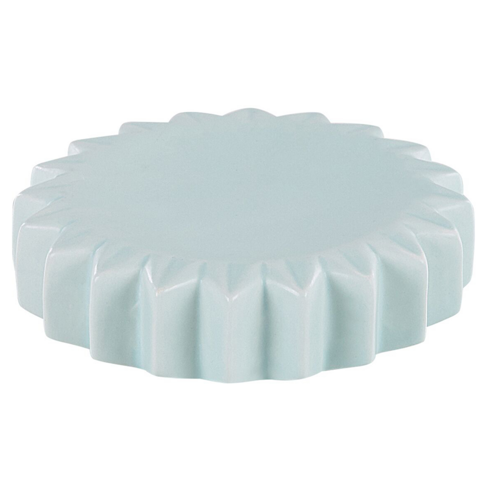Set di accessori per il bagno Dispenser di sapone vintage in ceramica azzurro bicchiere per scopino