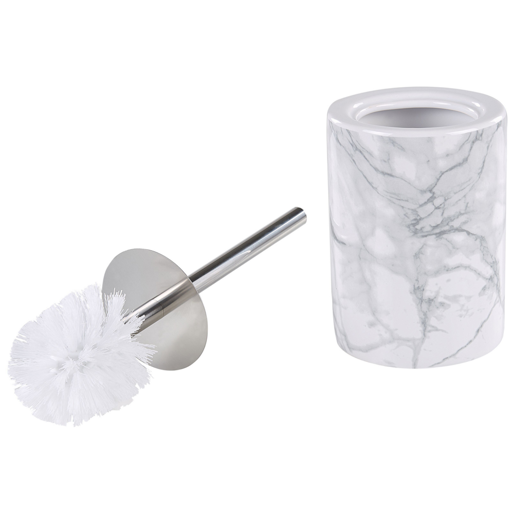 Set da bagno quattro pezzi ceramica bianco dispenser sapone porta spazzolino