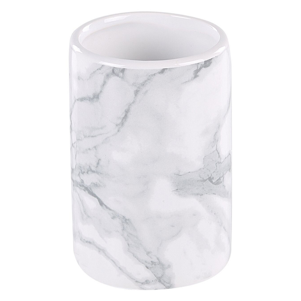 Set da bagno quattro pezzi ceramica bianco dispenser sapone porta spazzolino