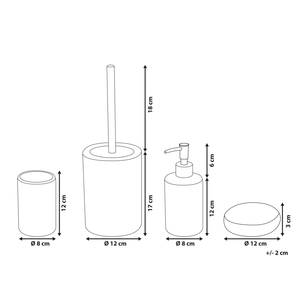 Set da bagno quattro pezzi ceramica bianco dispenser sapone porta spazzolino