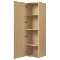 Pensile da bagno in legno chiaro MDF 132 x 40 cm con 4 ripiani a parete