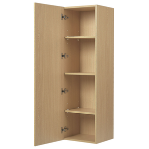 Pensile da bagno in legno chiaro MDF 132 x 40 cm con 4 ripiani a parete