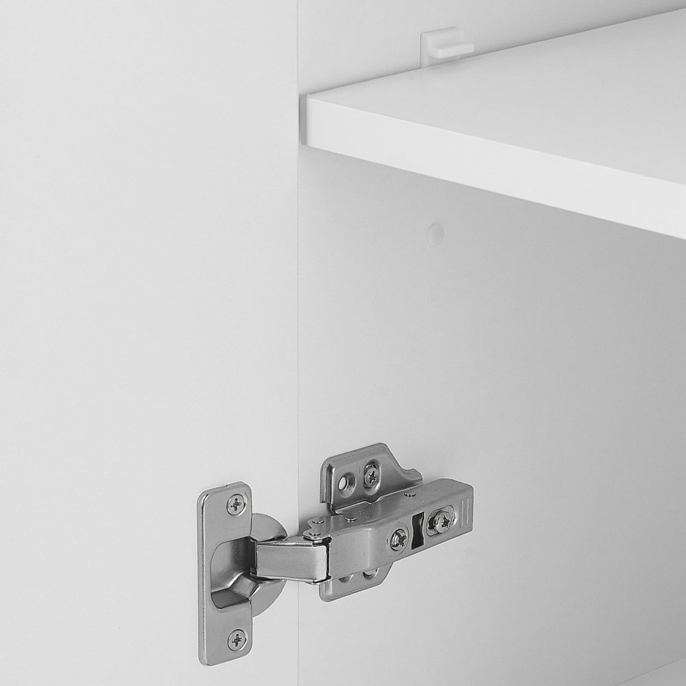 Pensile da bagno in MDF bianco 132 x 40 cm con 4 ripiani a parete