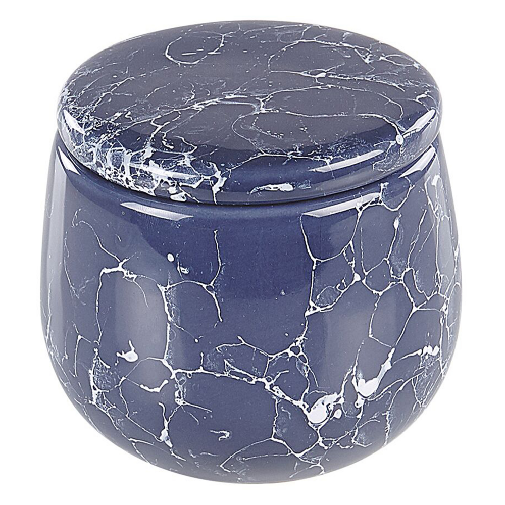 Set di accessori per il bagno in marmo blu in ceramica Glam Glamour Dispenser di sapone Porta scopino