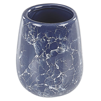 Set di accessori per il bagno in marmo blu in ceramica Glam Glamour Dispenser di sapone Porta scopino