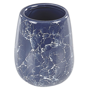 Set di accessori per il bagno in marmo blu in ceramica Glam Glamour Dispenser di sapone Porta scopino