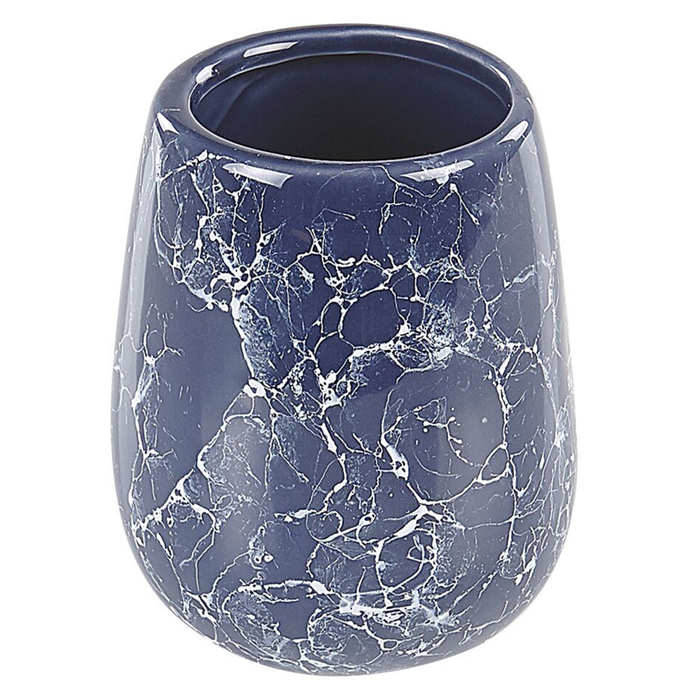 Set di accessori per il bagno in marmo blu in ceramica Glam Glamour Dispenser di sapone Porta scopino