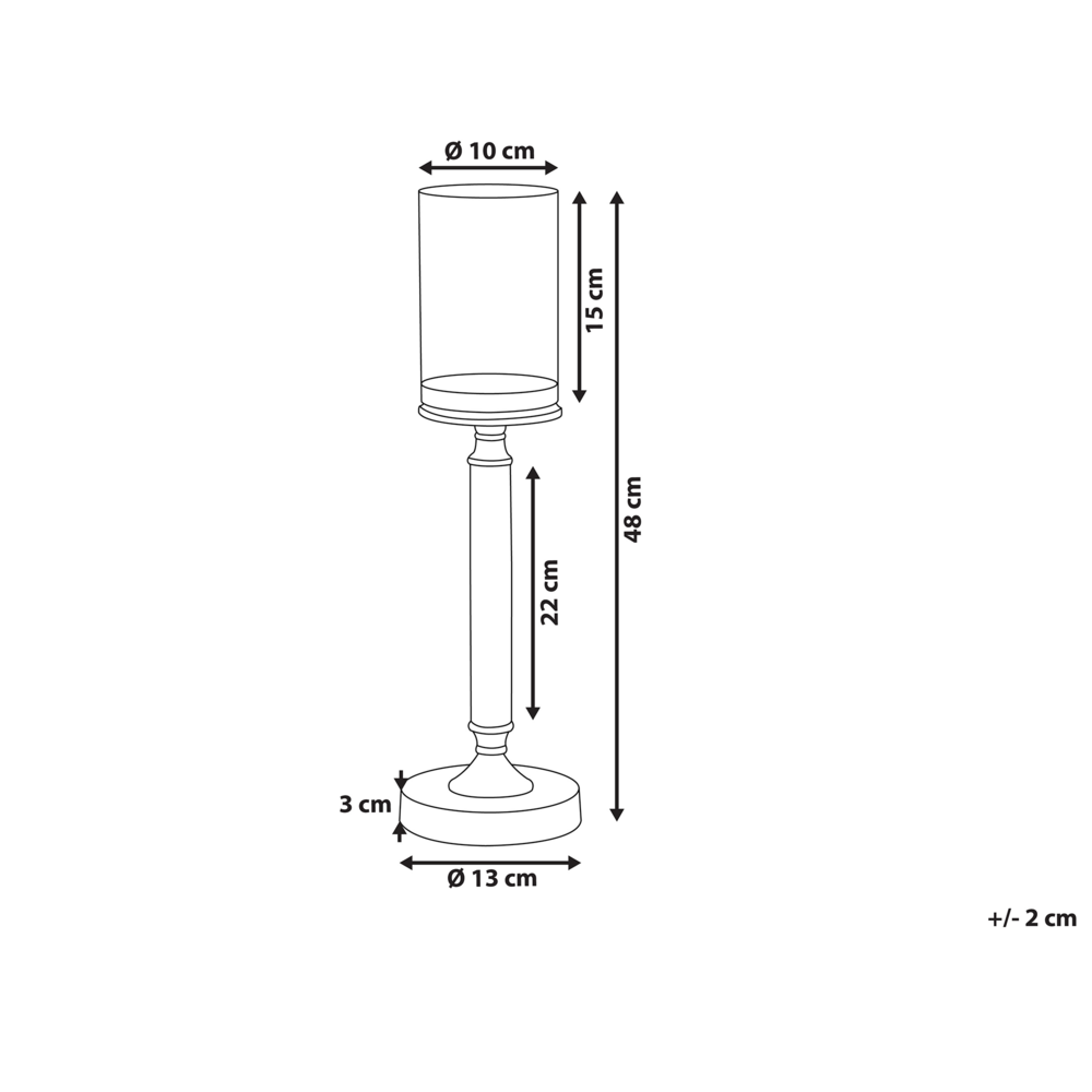 Portacandele in metallo argentato con paralume in vetro da 48 cm Centrotavola decorativo glamour