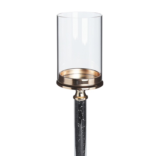 Portacandele Colonna in metallo dorato Paralume in vetro 48 cm Centrotavola decorativo glamour