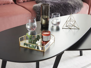 Vassoio decorativo in ottone dorato e vetro specchiato a forma di cuore 28 x 20 cm pezzo per candele gioielli