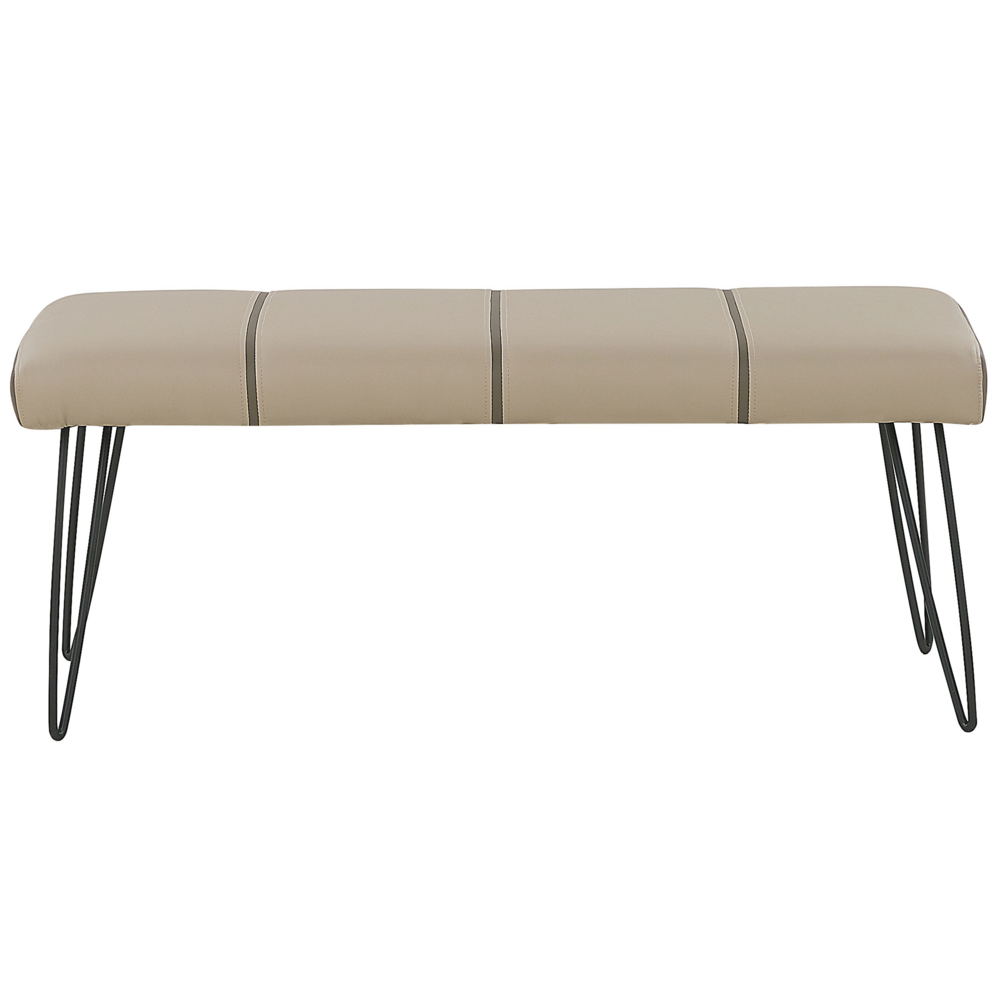 Camera Da Letto Panca Beige Ecopelle Tappezzeria Gambe In Metallo Moderne