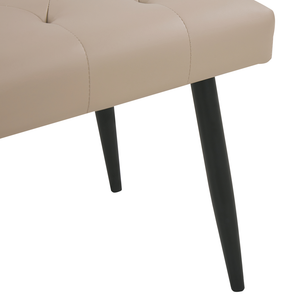 Panca per camera da letto Gambe in metallo con rivestimento abbottonato in ecopelle beige