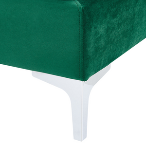 Modulo divano a 1 posto in velluto verde Gambe in metallo argento Stile glamour