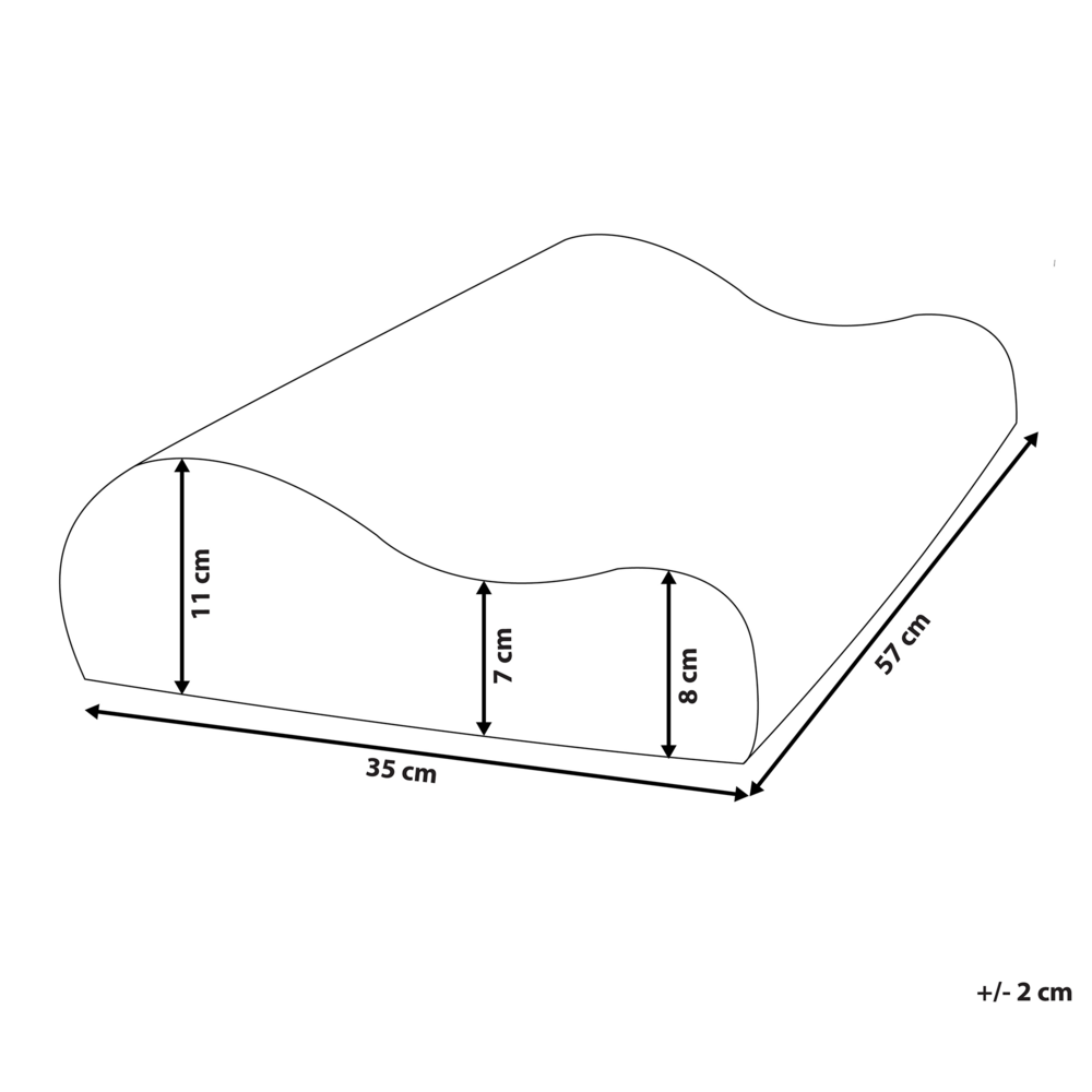 Cuscino Memory Foam Tessuto Poliestere Bianco Supporto Collo Ortopedico Antiallergico 57 x 35 cm