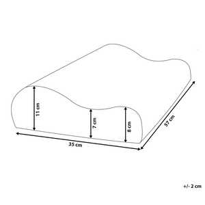Cuscino Memory Foam Tessuto Poliestere Bianco Supporto Collo Ortopedico Antiallergico 57 x 35 cm