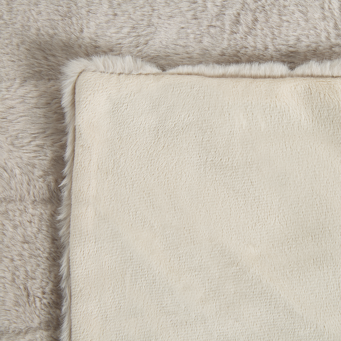 Coperta plaid in tessuto di poliestere beige 150 x 200 cm Plaid moderno e minimalista soffice