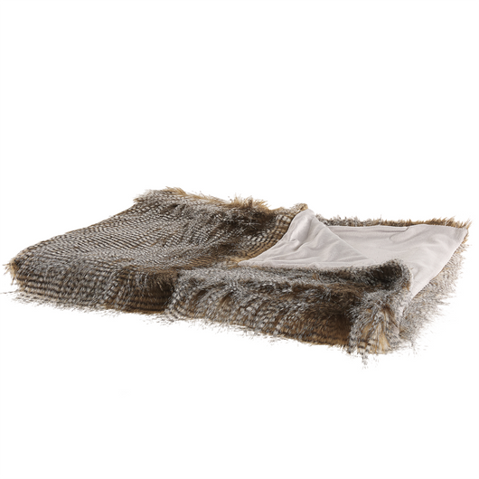 Coperta plaid Marrone e Bianco Acrilico 150 x 200 cm Soggiorno Rustico Boho