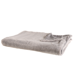 Coperta plaid in tessuto di Poliestere Grigio 150 x 200 cm Soggiorno Soffice Decorazione Design Moderno