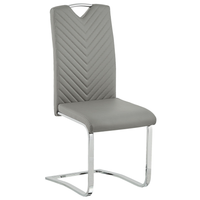 Set di 2 sedie da pranzo grigio chiaro con sedile imbottito in ecopelle con schienale alto a sbalzo per sale conferenze moderne