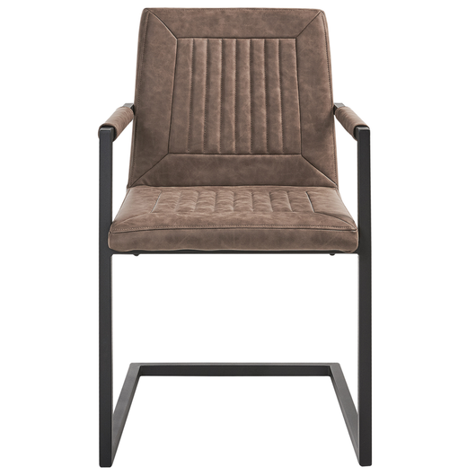 Set di 2 Sedie da conferenza a sbalzo Sedia imbottita in ecopelle marrone Sedia da ufficio per sala conferenze