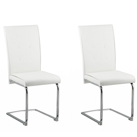 Set di sedie imbottite in ecopelle bianca a sbalzo retrò sala da pranzo sala conferenze