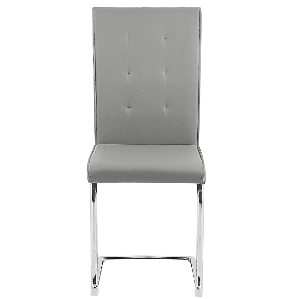 Set di sedie imbottite in ecopelle grigia a sbalzo retrò sala da pranzo sala conferenze