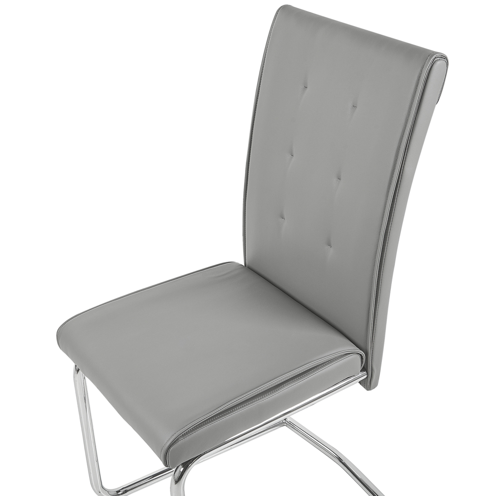 Set di sedie imbottite in ecopelle grigia a sbalzo retrò sala da pranzo sala conferenze