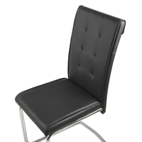 Set di sedie imbottite in ecopelle nera a sbalzo retrò sala da pranzo sala conferenze