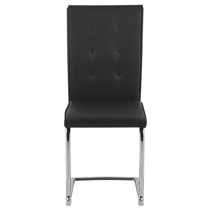 Set di sedie imbottite in ecopelle nera a sbalzo retrò sala da pranzo sala conferenze